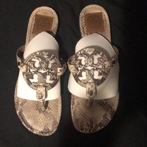 Snakeskin Tory Burch Miller sandals